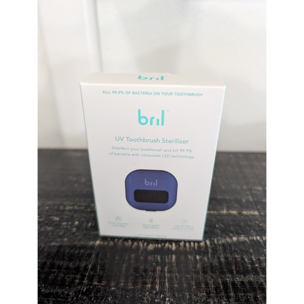 Bril UV Toothbrush Sterilizer Kills 99.9% of Bacteria USB Rechargeable Blue